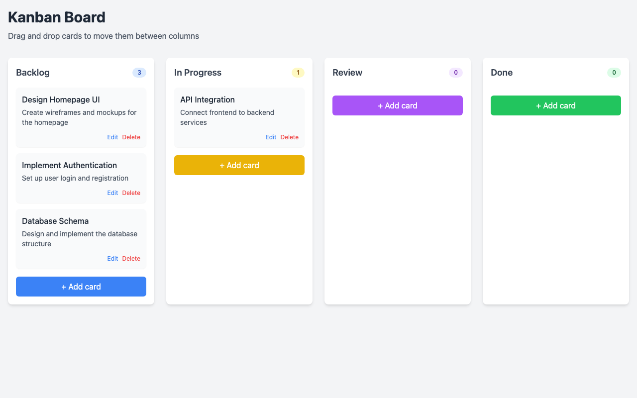 Screenshot der gerenderten App