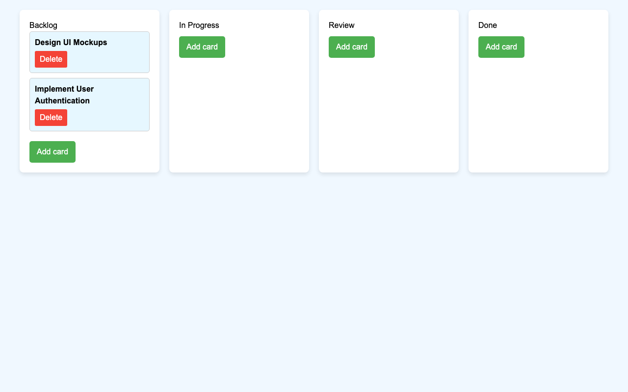 Screenshot der gerenderten App