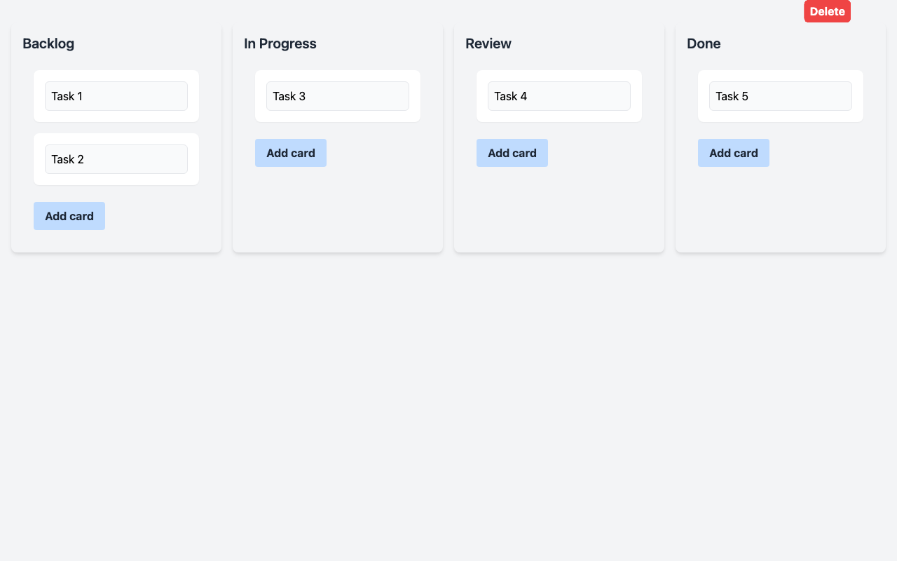 Screenshot der gerenderten App