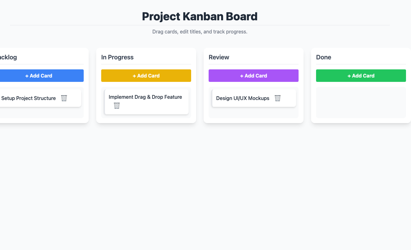 Screenshot der gerenderten App