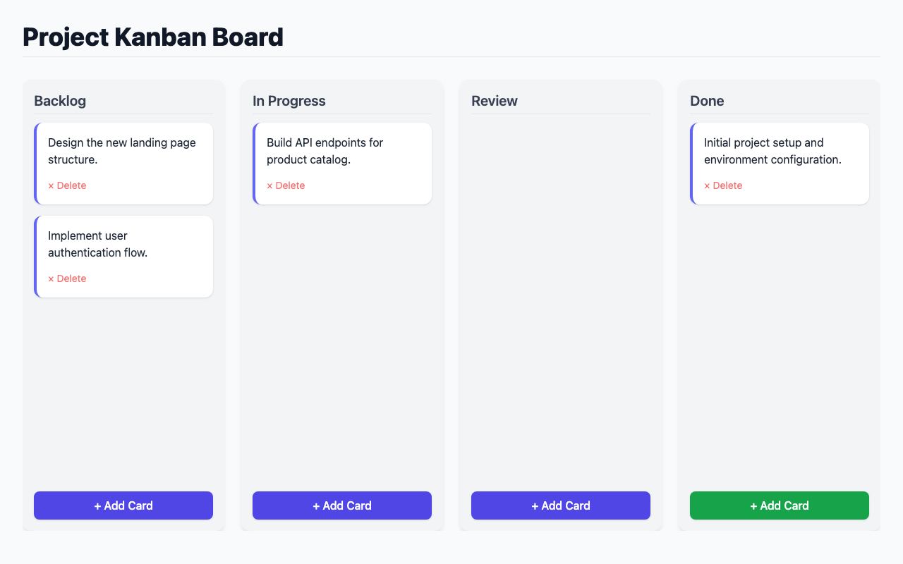 Screenshot der gerenderten App