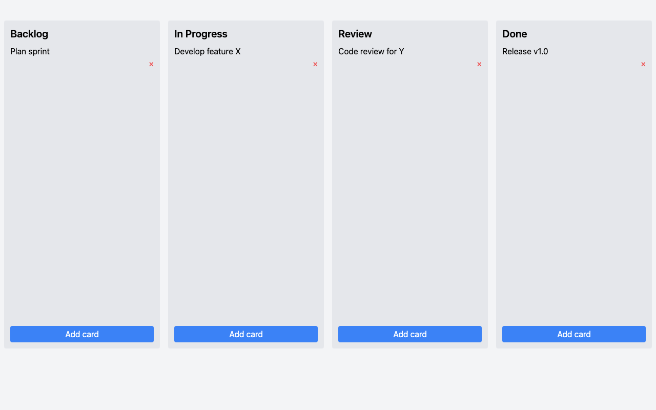 Screenshot der gerenderten App