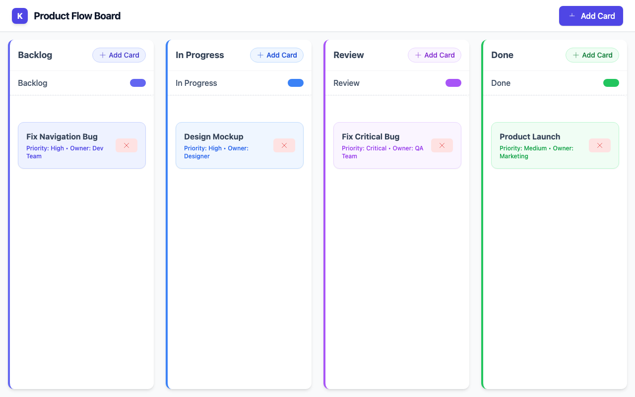 Screenshot der gerenderten App
