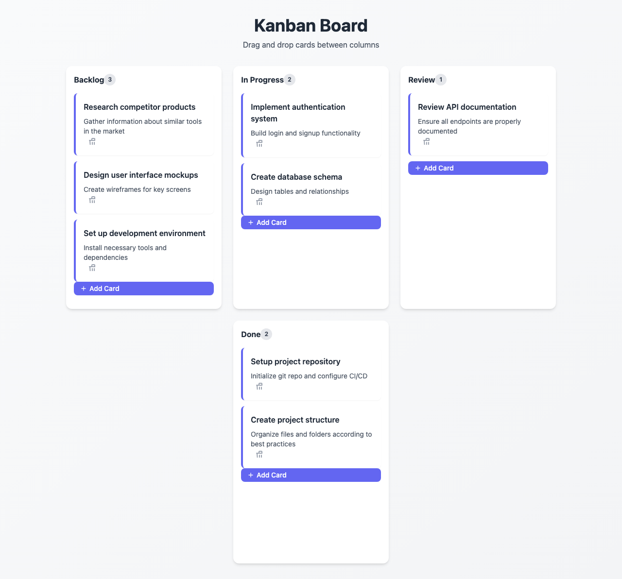Screenshot der gerenderten App